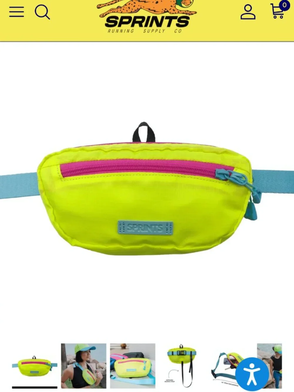 Sprints Sling It Bag Acid Glow | No Bounce 3rd Strap | Vibrant Cute Functional